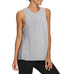Bestisn Workout Tops Open Back Gym Workout Tie Back Musle Tank Gray
